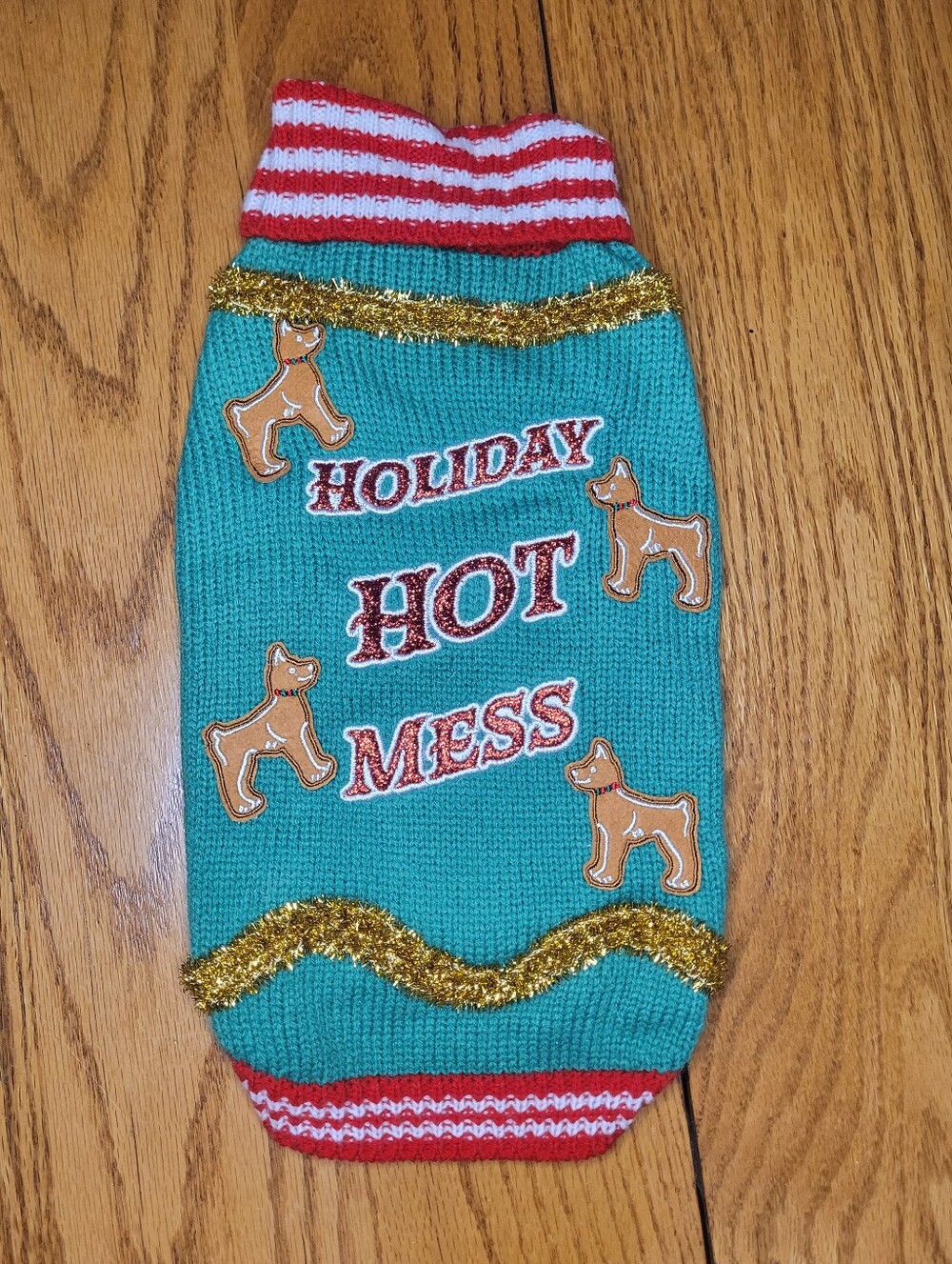 🐾 Holiday Hot Mess Dog Sweater sz S